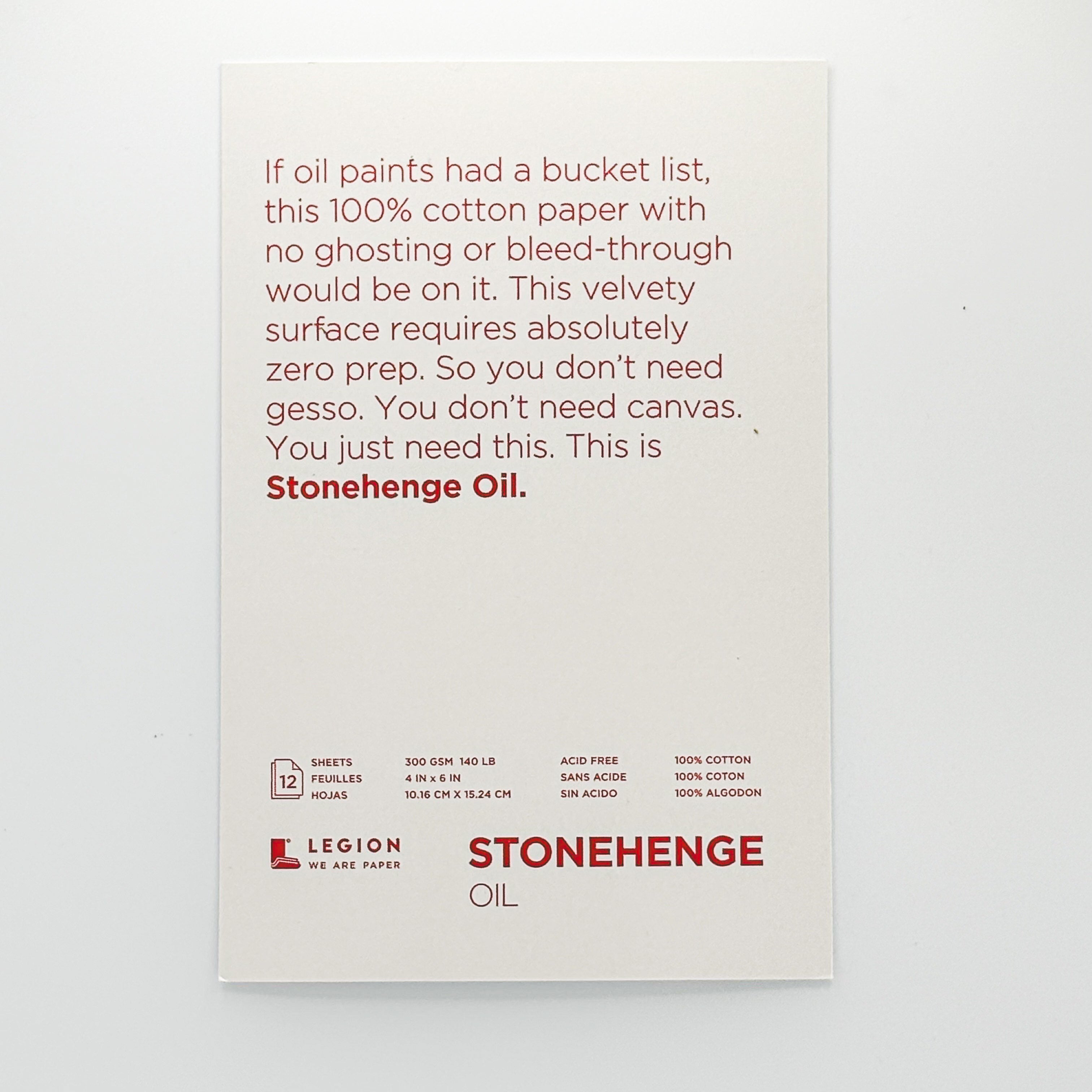 Stonehenge Artist Oil Paper Pad, White 4x6 (12 Sheets)